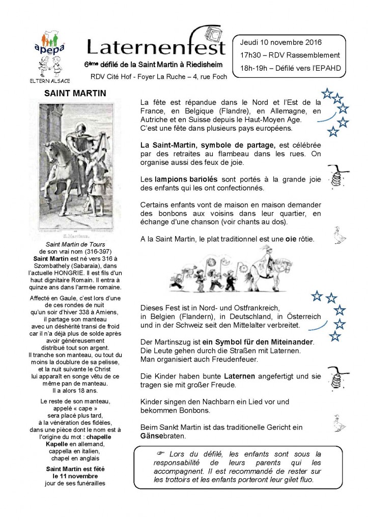 2016 - Défilé aux lanternes de la St Martin