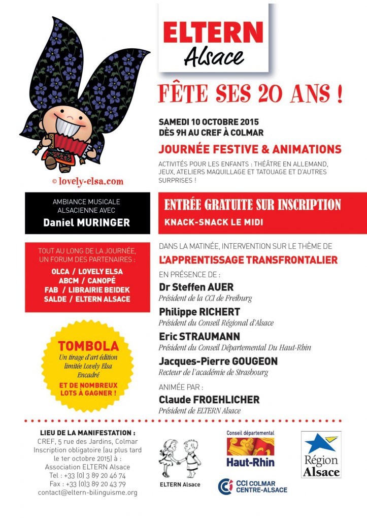Affiche 20 ans -ELTERN Alsace