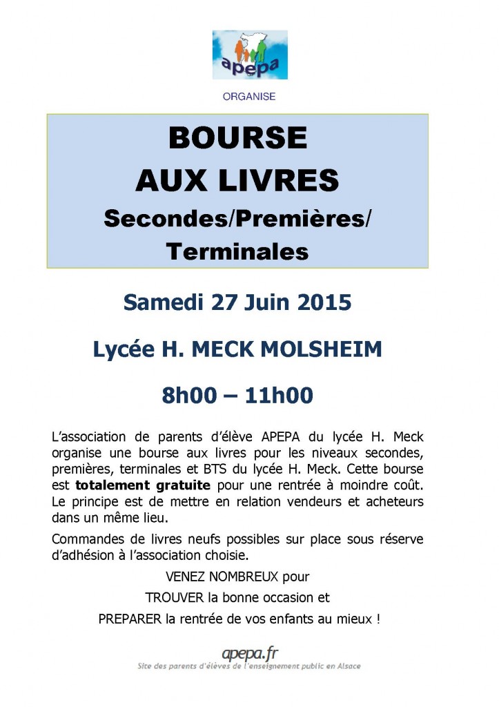 Affiche BOURSE aux livres 2015